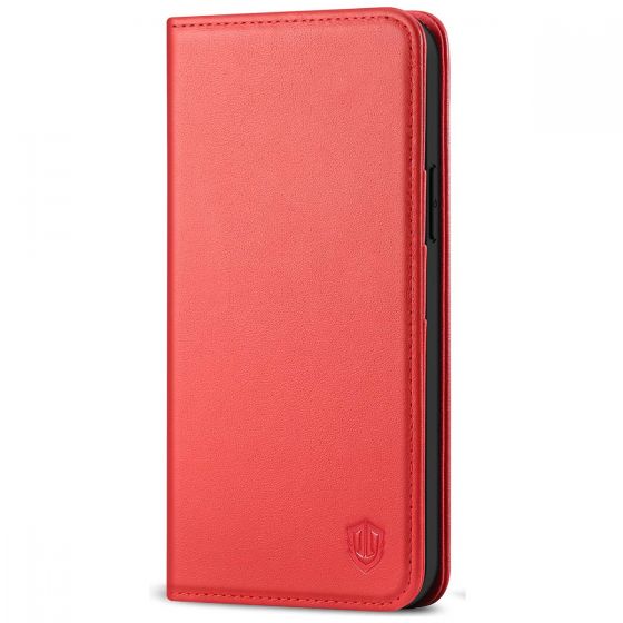 SHIELDON iPhone 12 Wallet Case - iPhone 12 Pro 5G 6.1-inch Folio Leather Case - Red