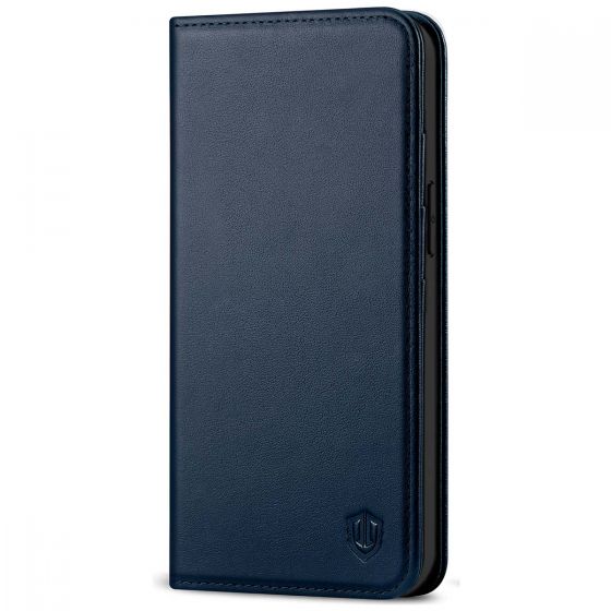 SHIELDON iPhone 12 Mini Wallet Case - Mini iPhone 12 5.4-inch Folio Case - Navy Blue