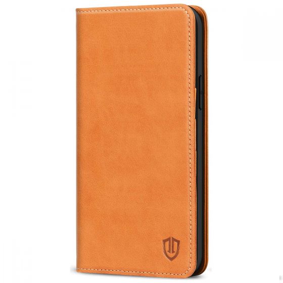 SHIELDON iPhone 13 Mini Wallet Case - Mini iPhone 13 5.4-inch Folio Book Flip Cover - Brown