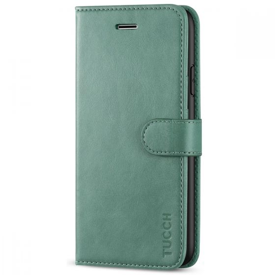 TUCCH iPhone 7 Wallet Case, iPhone 8 Case, Premium PU Leather Case - Myrtle Green