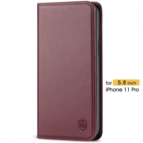 SHIELDON iPhone 11 Pro Case with Card Holder - iPhone 11 Pro Wallet Case with Auto Sleep/Wake Function for Women - Wine Red