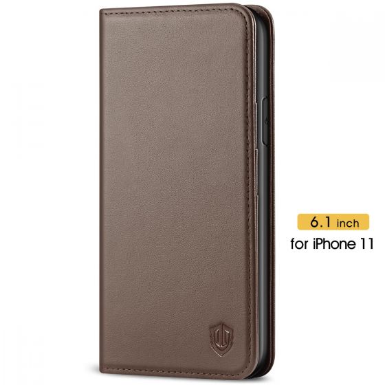 SHIELDON iPhone 11 Protective Case - iPhone 11 Wallet Case Slim Thin - Coffee