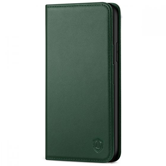 SHIELDON iPhone XR Wallet Case - iPhone XR Leather Case - Midnight Green