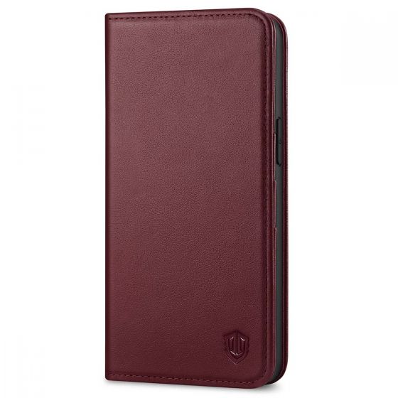 SHIELDON iPhone 12 Pro Max Wallet Case - iPhone 12 Pro Max 6.7-inch Folio Leather Case Cover - Wine Red