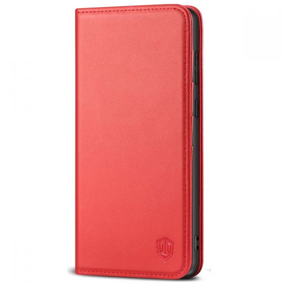 SHIELDON SAMSUNG GALAXY S20FE Folio Case Wallet Case, SAMSUNG GALAXY S20FE Genuine Leather Wallet Case - Red