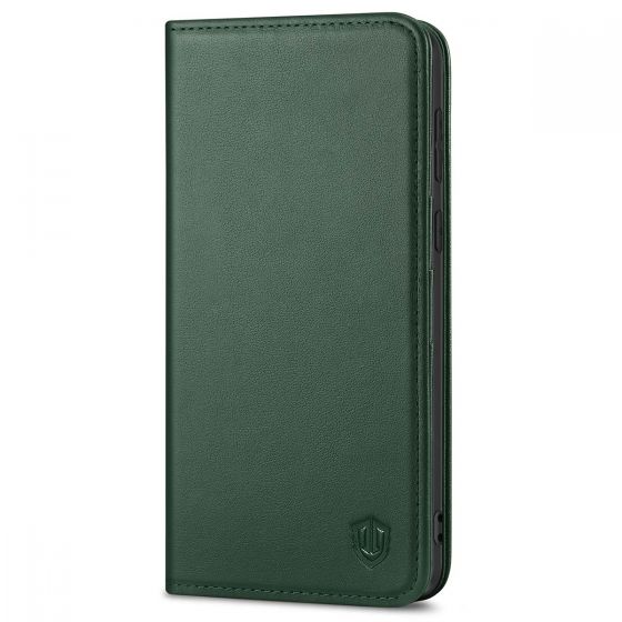 SHIELDON SAMSUNG S21 Wallet Case - SAMSUNG GALAXY S21 6.2-inch Folio Leather Case - Midnight Green