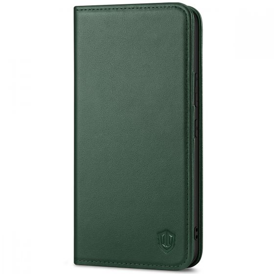 SHIELDON SAMSUNG S22 Plus Wallet Case - SAMSUNG GALAXY S22 Plus Genuine Leather Case Folio Cover - Midnight Green