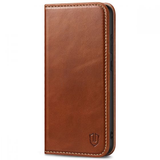 SHIELDON SAMSUNG Galaxy S23 Plus Wallet Case, SAMSUNG S23 Plus Leather Cover Flip Folio Book Case - Brown - Retro