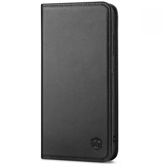 SHIELDON SAMSUNG Galaxy S24 Plus Wallet Case, SAMSUNG S24 Plus Genuine Leather Cover Flip Folio Book Case - Black