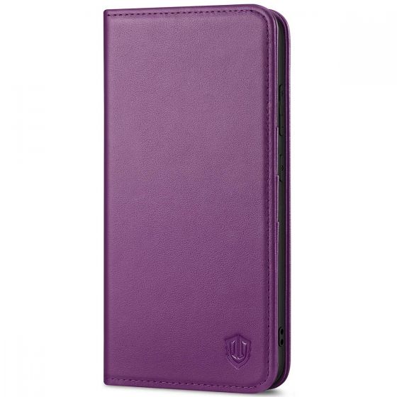 SHIELDON SAMSUNG Galaxy S24 Plus Wallet Case, SAMSUNG S24 Plus Genuine Leather Cover Flip Folio Book Case - Purple