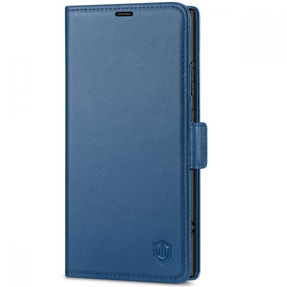 SHIELDON SAMSUNG Galaxy S24 Ultra Wallet Case, SAMSUNG S24 Ultra Leather Cover Flip Folio Book Case - Royal Blue