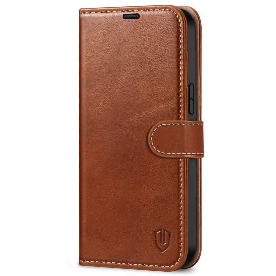 Book Style Flip Genuine Leather Wallet Case Cover For iPhone 15/14