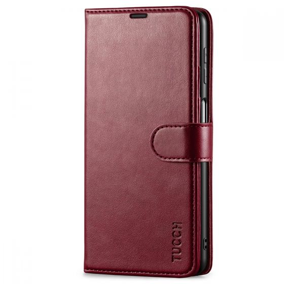 TUCCH SAMSUNG GALAXY A32 Wallet Case, SAMSUNG M32 Leather Case Folio Cover - Wine Red