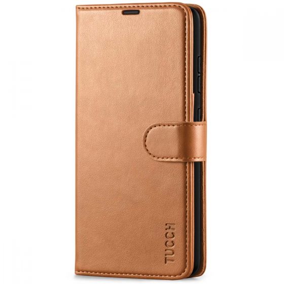 TUCCH SAMSUNG GALAXY A52 Wallet Case, SAMSUNG A52 Flip Case 6.5-inch - Light Brown