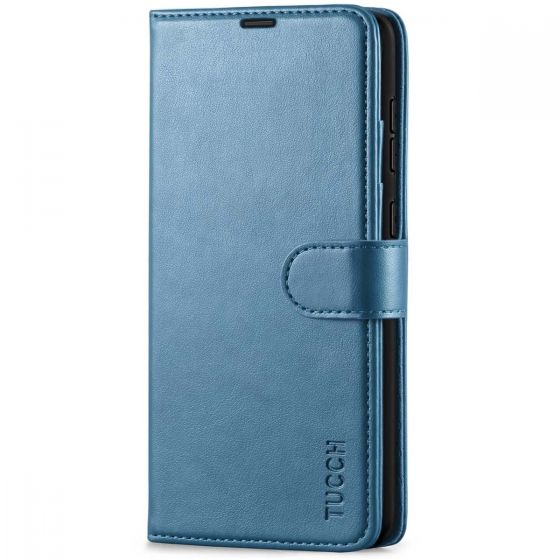 TUCCH SAMSUNG GALAXY A72 Wallet Case, SAMSUNG A72 Flip Case 6.7-inch - Lake Blue