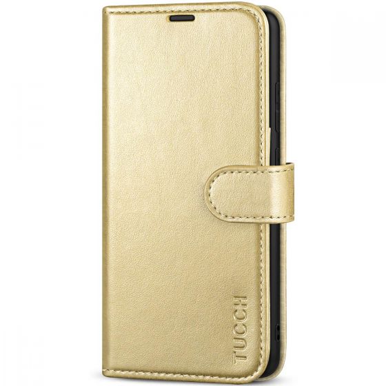 TUCCH SAMSUNG GALAXY A52 Wallet Case, SAMSUNG A52 Flip Case 6.5-inch - Shiny Champagne Gold