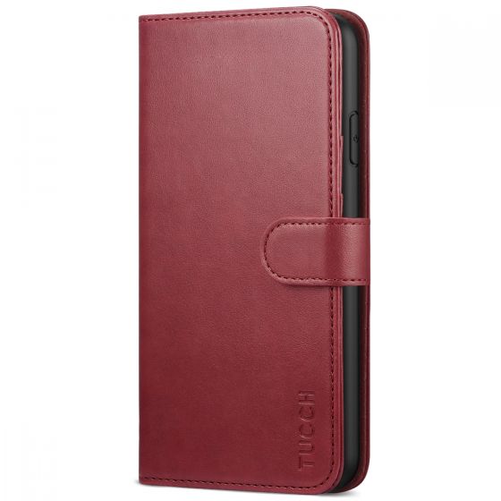 TUCCH iPhone 11 Pro Wallet Case for Women, iPhone 11 Pro Folio Case Thin - Dark Red