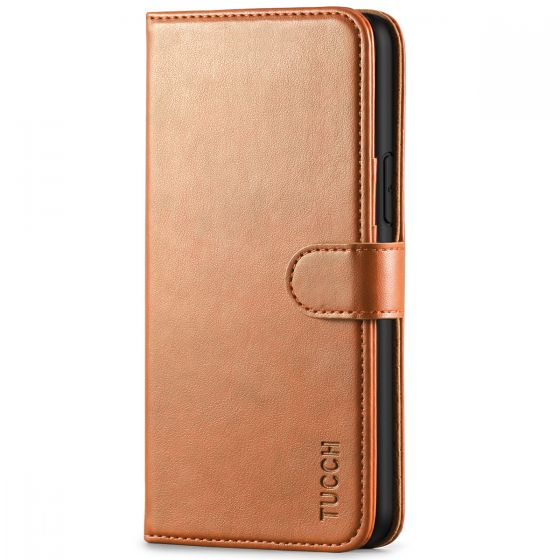 TUCCH iPhone 11 Pro Wallet Case with Strap, iPhone 11 Pro Stand Case with Card Holder - Light Brown