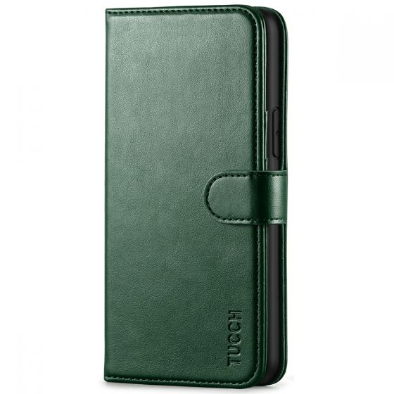 TUCCH iPhone 11 Pro Wallet Case with Strap, iPhone 11 Pro Stand Case with Card Holder - Midnight Green