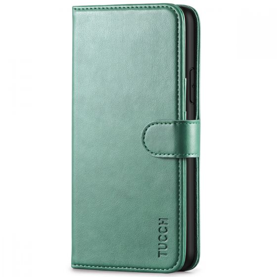 TUCCH iPhone 11 Pro Max Wallet Case for Men, iPhone 11 Pro Max Leather Cover with Magnetic Clasp - Myrtle Green