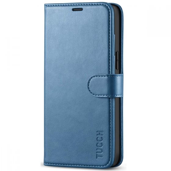 TUCCH iPhone 12 Pro Max Wallet Case, iPhone 12 Pro Max 6.7-inch Flip Case - Light Blue