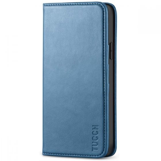 TUCCH iPhone 12 Pro Max Wallet Case, iPhone 12 Pro Max PU Leather Case, Flip Cover with Stand, Credit Card Slots, Magnetic Closure for iPhone 12 Pro Max 6.7-inch 5G Lake Blue