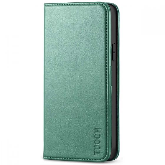 TUCCH iPhone 12 Pro Max Wallet Case, iPhone 12 Pro Max PU Leather Case, Flip Cover with Stand, Credit Card Slots, Magnetic Closure for iPhone 12 Pro Max 6.7-inch 5G Myrtle Green