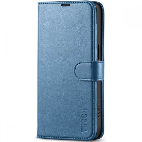 TUCCH iPhone 15 Wallet Case, iPhone 15 PU Leather Case-Light Blue