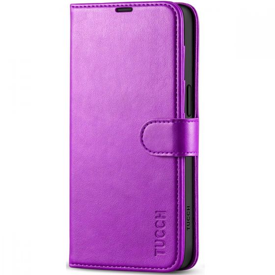 TUCCH iPhone 15 Wallet Case, iPhone 15 PU Leather Case-Purple