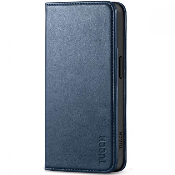 TUCCH iPhone 15 Wallet Case, iPhone 15 Stand Case - Dark Blue