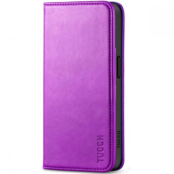 TUCCH iPhone 15 Plus Wallet Case, iPhone 15 Plus Leather Protective Case - Purple