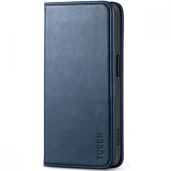 TUCCH iPhone 15 Pro Wallet Case, iPhone 15 Pro Protective Phone Case - Dark Blue