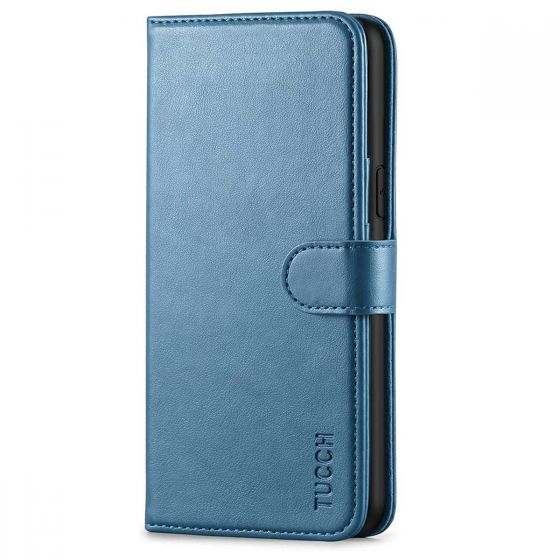 TUCCH iPhone XS Max Wallet Case, iPhone XS Max Leather Cover, Auto Sleep/Wake up, Magnet Clasp, Stand-Lake Blue