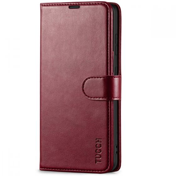 TUCCH SAMSUNG GALAXY S21 Wallet Case, SAMSUNG S21 Flip Case 6.2-inch - Wine Red