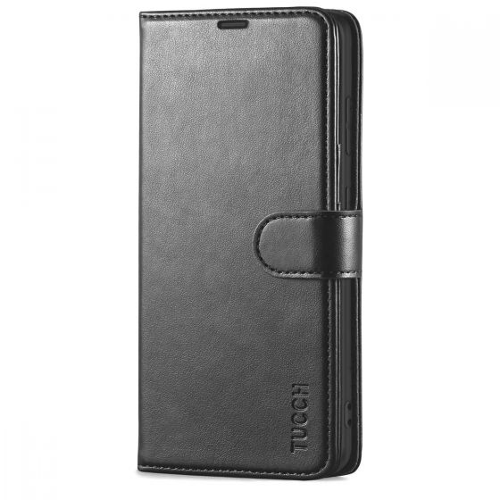 TUCCH SAMSUNG S21FE Wallet Case, SAMSUNG Galaxy S21 FE Case with Magnetic Clasp - Black