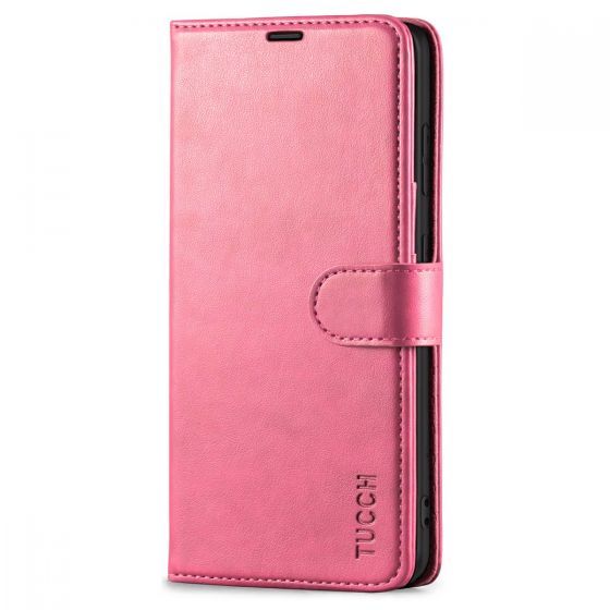 TUCCH SAMSUNG S21FE Wallet Case, SAMSUNG Galaxy S21 FE Case with Magnetic Clasp - Hot Pink