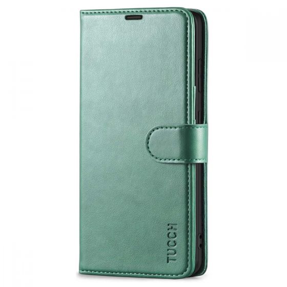 TUCCH SAMSUNG S21FE Wallet Case, SAMSUNG Galaxy S21 FE Case with Magnetic Clasp - Myrtle Green