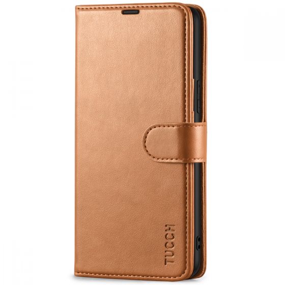 TUCCH SAMSUNG GALAXY S22 Plus Wallet Case, SAMSUNG S22 Plus PU Leather Case Book Flip Folio Cover - Light Brown