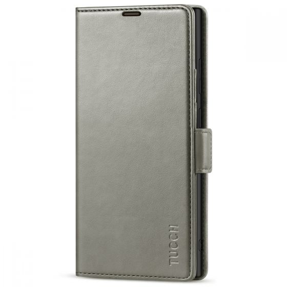 TUCCH SAMSUNG S22 Ultra Wallet Case, SAMSUNG Galaxy S22 Ultra PU Leather Cover Book Flip Folio Case - Grey