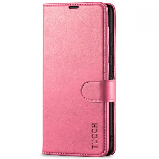 TUCCH SAMSUNG GALAXY S23 Plus Wallet Case, SAMSUNG S23 Plus PU Leather Case Book Flip Folio Cover - Hot Pink