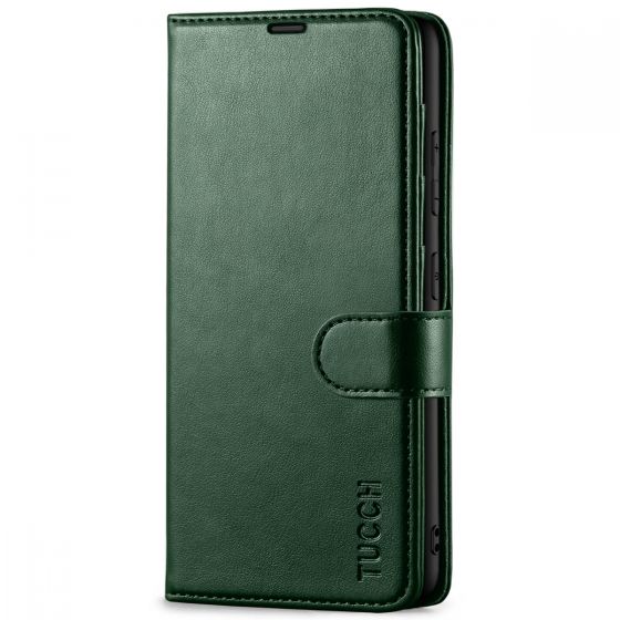 TUCCH SAMSUNG GALAXY S23 Plus Wallet Case, SAMSUNG S23 Plus PU Leather Case Book Flip Folio Cover - Midnight Green