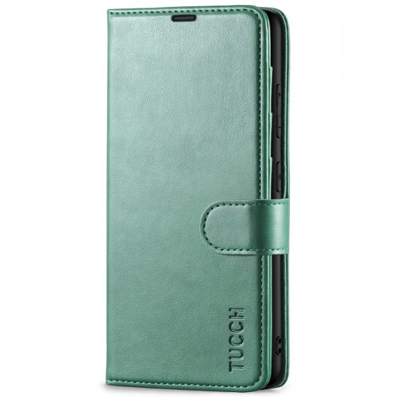 TUCCH SAMSUNG GALAXY S23 Plus Wallet Case, SAMSUNG S23 Plus PU Leather Case Book Flip Folio Cover - Myrtle Green