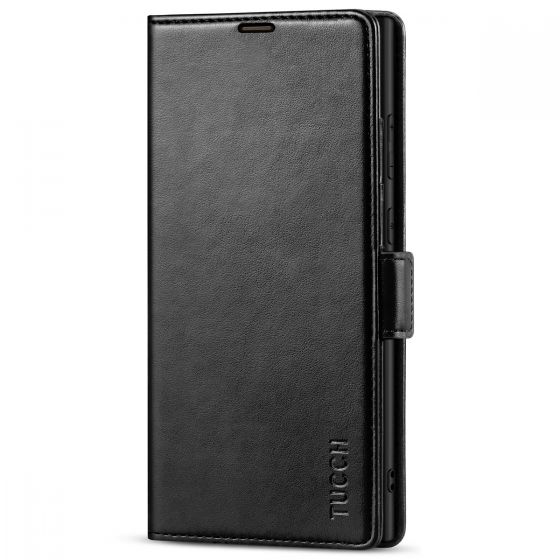 TUCCH SAMSUNG S23 Ultra Wallet Case, SAMSUNG Galaxy S23 Ultra PU Leather Cover Book Flip Folio Case - Black