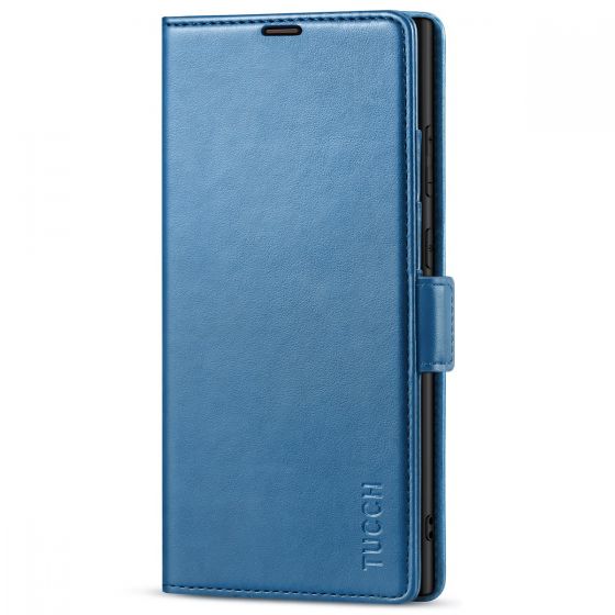 TUCCH SAMSUNG S23 Ultra Wallet Case, SAMSUNG Galaxy S23 Ultra PU Leather Cover Book Flip Folio Case - Light Blue