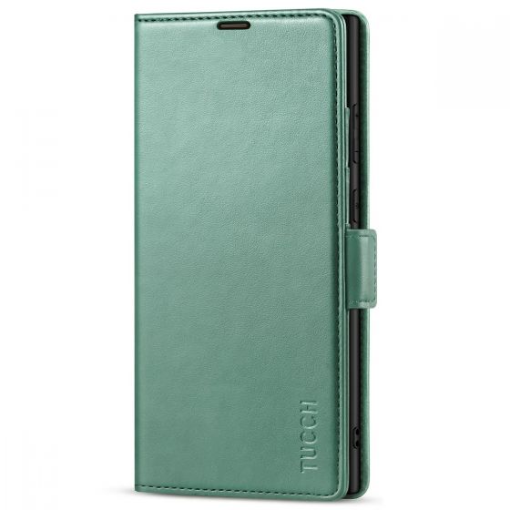 TUCCH SAMSUNG S23 Ultra Wallet Case, SAMSUNG Galaxy S23 Ultra PU Leather Cover Book Flip Folio Case - Myrtle Green