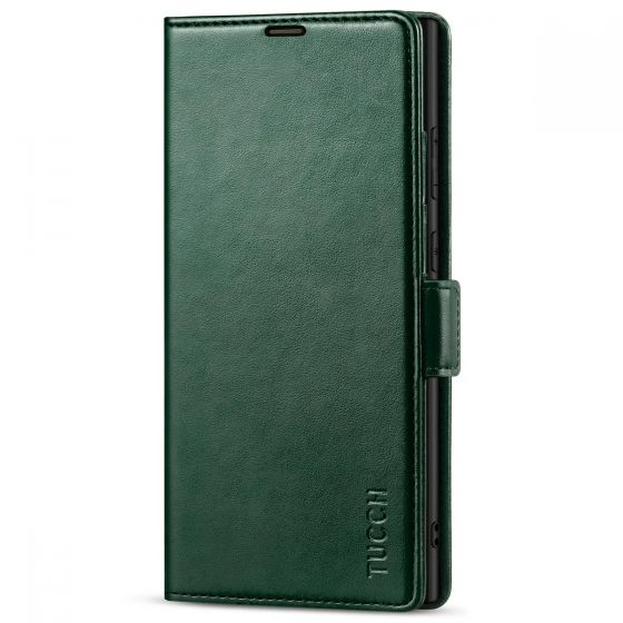 TUCCH SAMSUNG S23 Ultra Wallet Case, SAMSUNG Galaxy S23 Ultra PU Leather Cover Book Flip Folio Case - Midnight Green