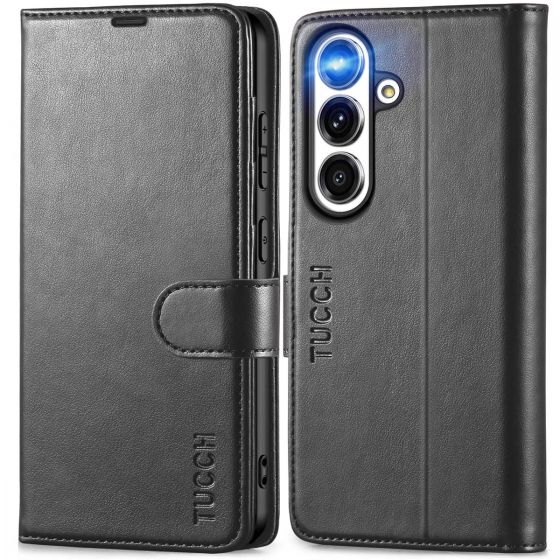 TUCCH SAMSUNG S24FE Wallet Case, SAMSUNG Galaxy S24FE PU Leather Case with [Card Slots] [Kickstand] [RFID Blocking] Magnetic Closure PU Leather Flip Stand Cover for Galaxy S24FE 5G (2024)