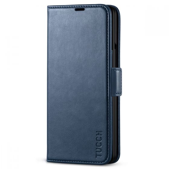 TUCCH SAMSUNG GALAXY Z FOLD 3 Wallet Case, SAMSUNG Z FOLD 3 Flip Case with S Pen Holder - Dark Blue