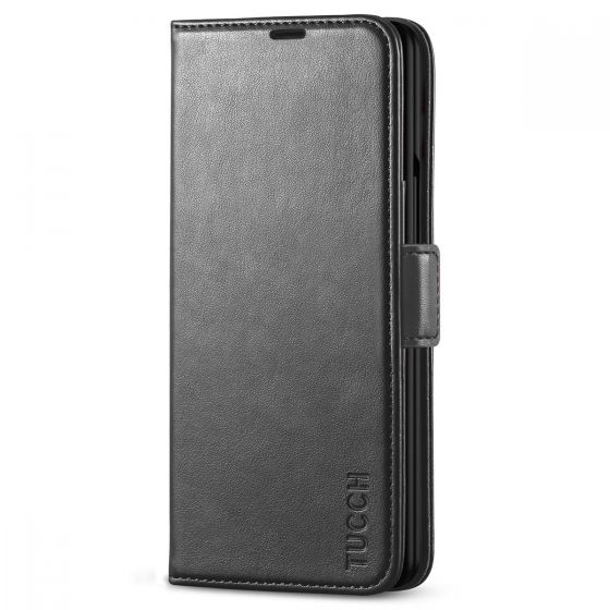 TUCCH SAMSUNG GALAXY Z FOLD 3 Wallet Case, SAMSUNG Z FOLD 3 Flip Case with S Pen Holder - Black