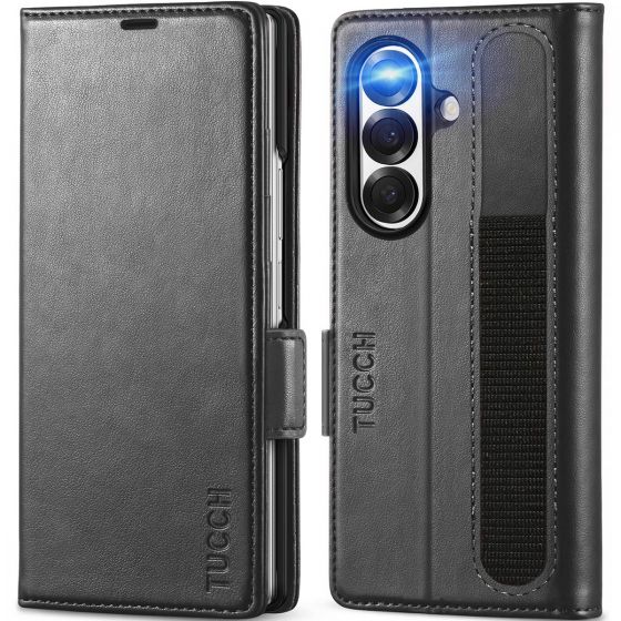 TUCCH SAMSUNG Z FOLD7 Wallet Case with S Pen Holder, SAMSUNG GALAXY Z FOLD 7 PU Leather Case with Card Holder, Stand [Card Slots] [RFID Blocking] Flip Folio Magnetic Closure Cell Phone Case
